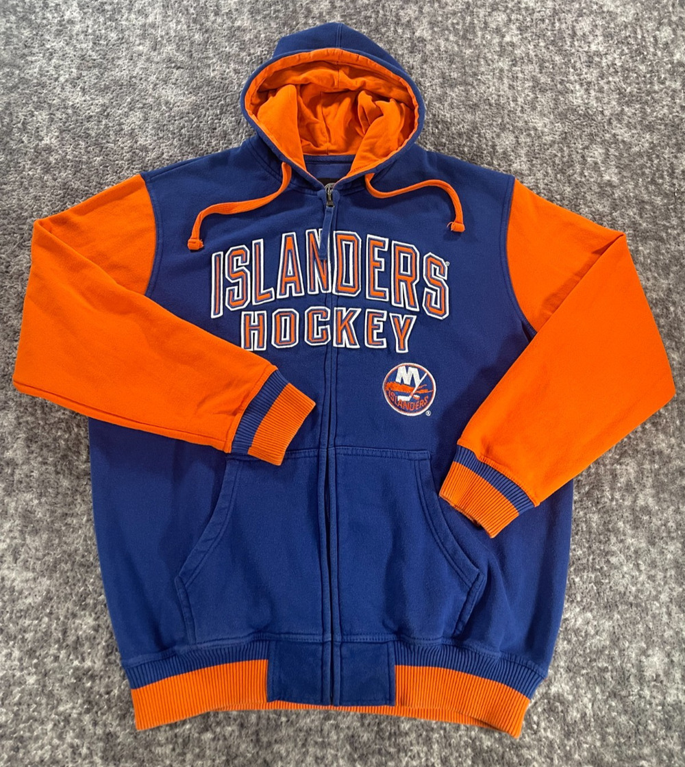 New York Islanders Full Zip Hooded Sweatshirt Embroidered Size Men’s XL GIII